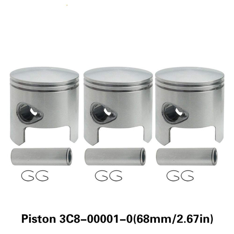 3C8-00001 STD Piston Set With Ring For Toahtsu Outboard Motor 2T M40D 40HP Mercury Mariner 3Cyl 779-9615 2