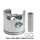 3C8-00001 STD Piston Set With Ring For Toahtsu Outboard Motor 2T M40D 40HP Mercury Mariner 3Cyl 779-9615 2