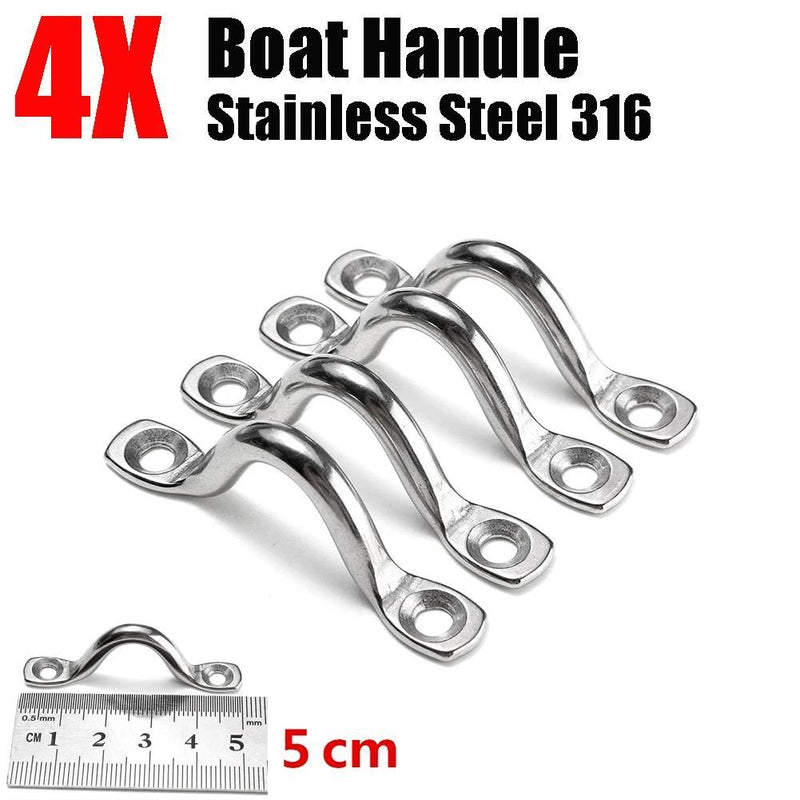 4Pcs 5mm Stainless Steel Wire Eye Strap Boat Marine Tie Down Fender Hook Canopy For RV Engines Accessories