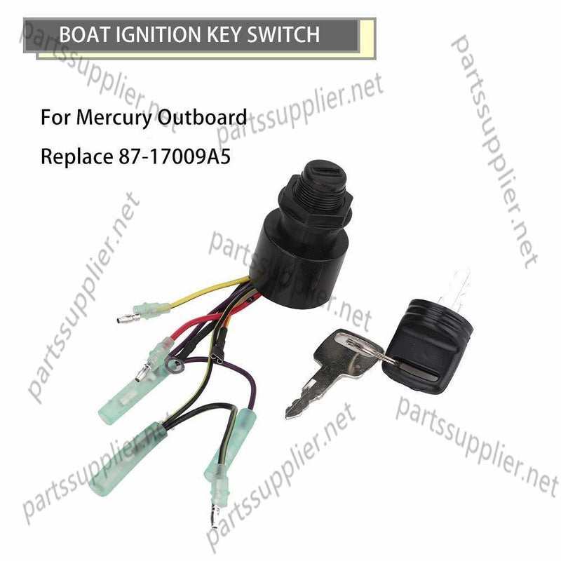 87-17009A5 Boat Ignition Key Switch Assembly Fit for Mercury Outboard Control Box Motor 3 Position Off-Run-Start Replace mp51090, mp41070-2