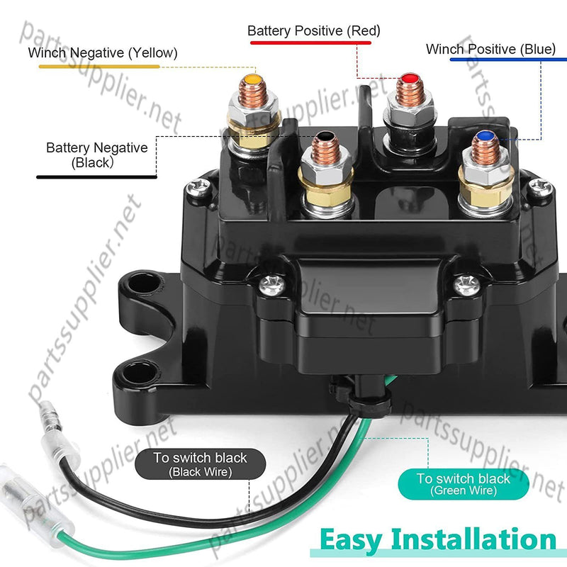 12V 250A Winch Solenoid Relay Contactor Thumb Truck for ATV UTV 2000-5000lbs Winch with 6 Protecting Caps - Ovsor