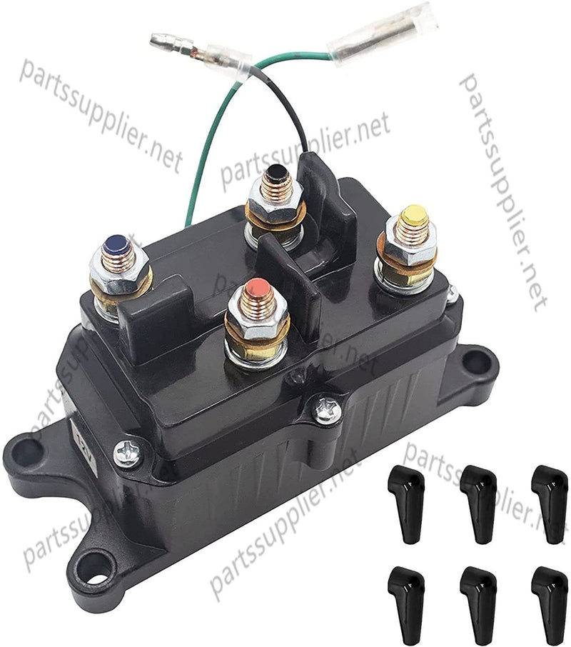 Sikawai Winch Solenoid Relay 12V 250A Contactor with 6 Protecting Caps for 4x4 Vehicles UTV ATV Winch Solenoid Compatible with ATV UTV 1500lb 2000lb 5000lb Polaris 800 1000